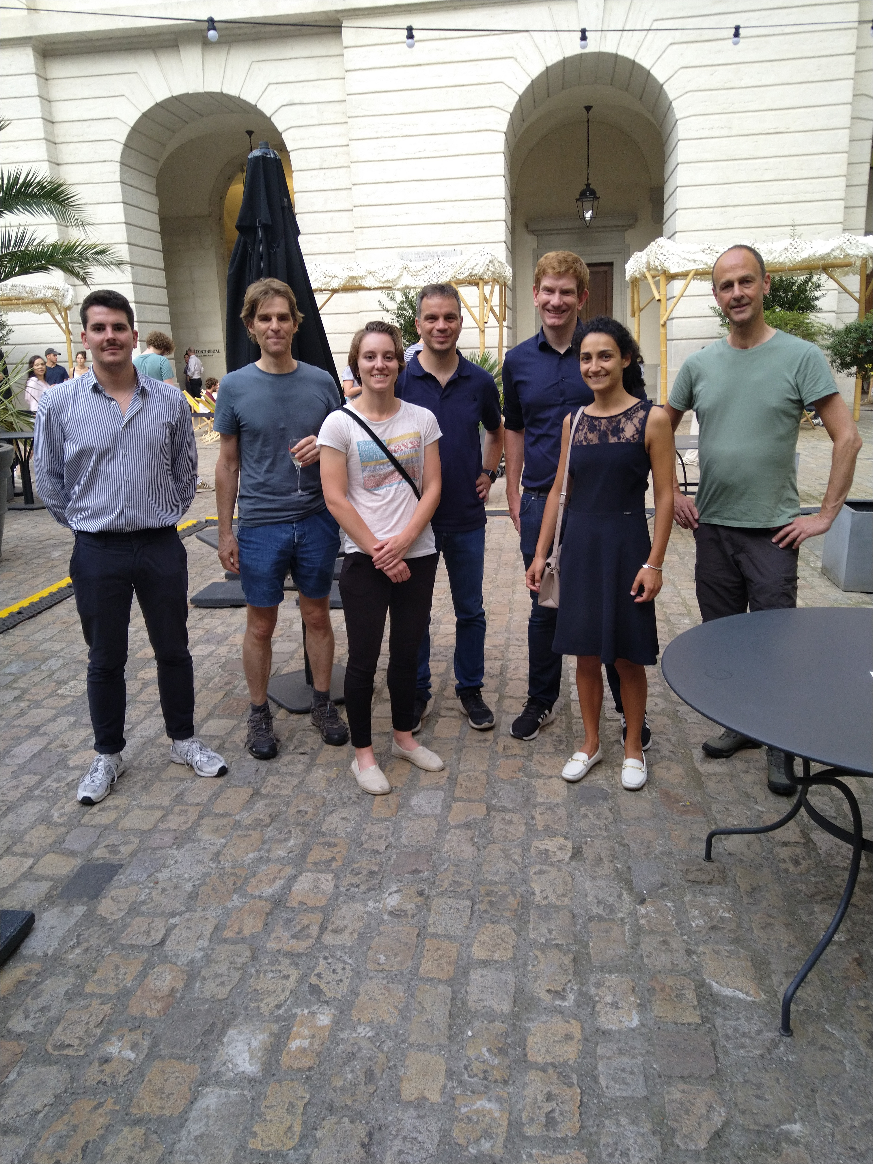 photo of 7 MICROCARD members at the 2023 FIMH meeting in
	 Lyon. From left to right: Joshua Steyer, Yves Coudière, Lia Gander,
	 Simone Pezzuto, Axel Loewe, Sofia Botti, Mark Potse.